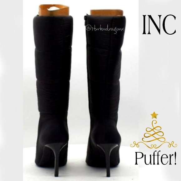 NIB INC Schutz Meredith Knee High Watetproof  Boots Puffer Lace up Stilletos NWT - Picture 10 of 16